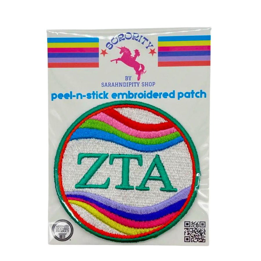 Peel & Stick Sorority Patch in Retrowave Design