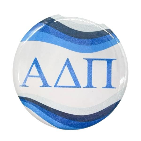 Sorority Greek Letter Pinback Buttons - Retro Wave Design