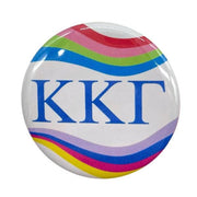 Sorority Greek Letter Pinback Buttons - Retro Wave Design