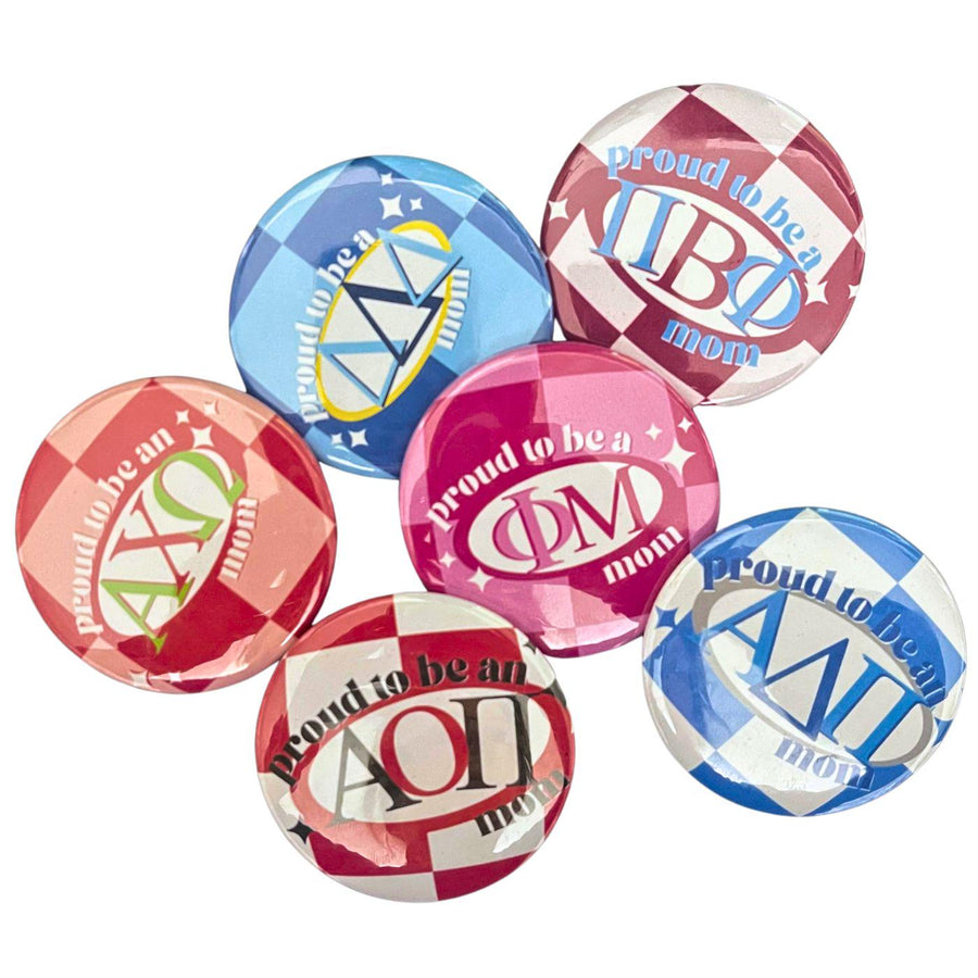 Sorority Mom Pinback Buttons - Mom Pride