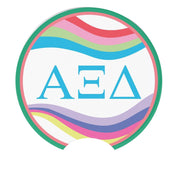 Sorority Car Coasters - Retro Wave Design