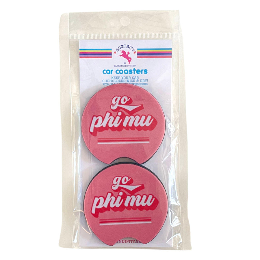 Sorority Car Coasters - Go Sorority Design