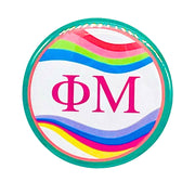 Sorority Greek Letter Pinback Buttons - Retro Wave Design