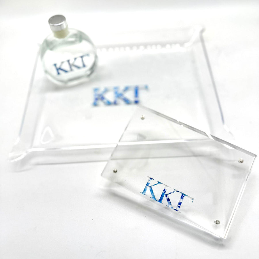 Sorority Greek Letter Pinched Acrylic Trays