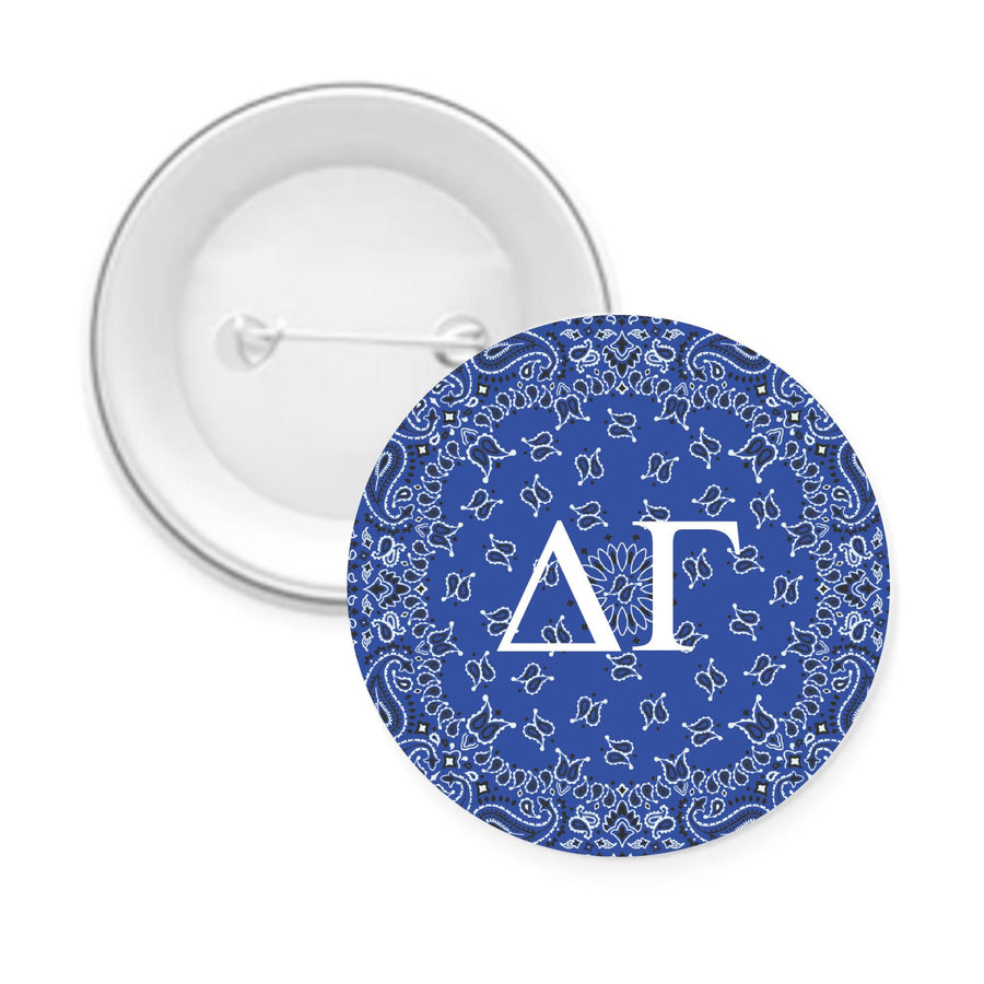 Sorority Pin-back Buttons - Bandana with Greek Letters