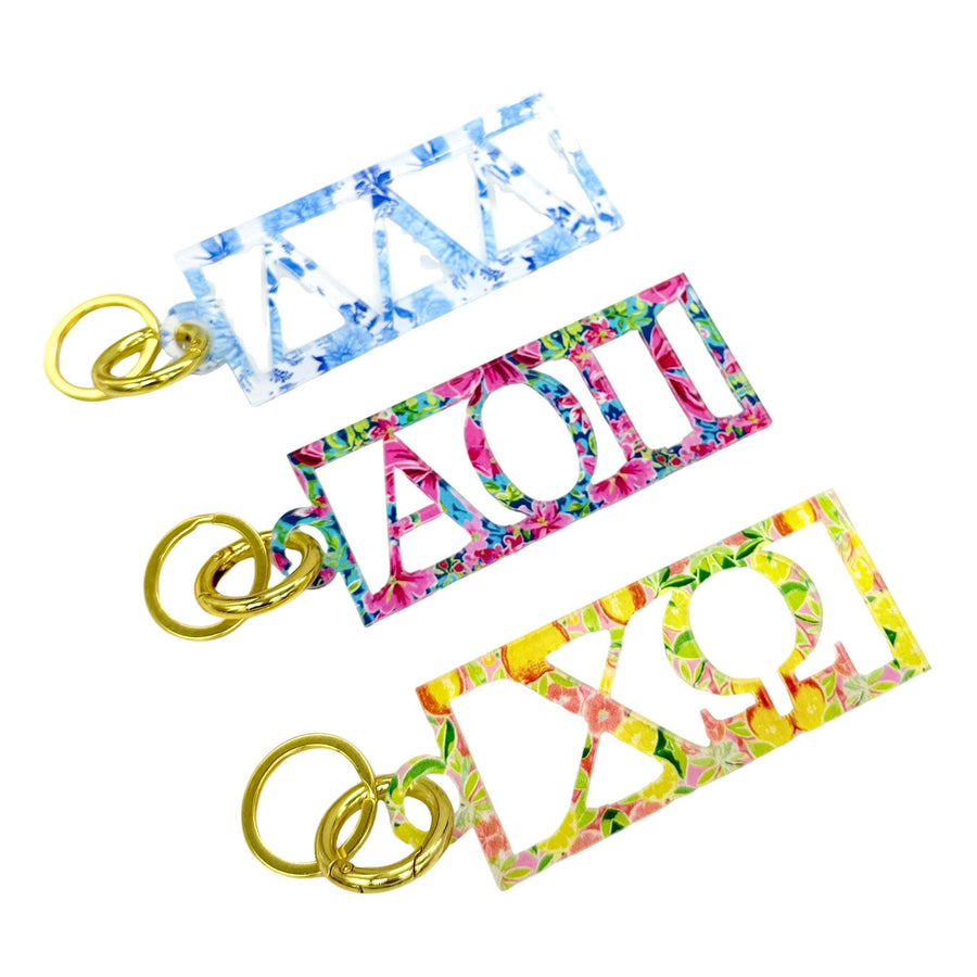Sorority Greek Letter Acrylic Keychains