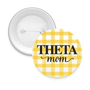 Sorority & Sorority Mom Greek Letter Gingham Buttons