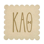 Sorority Scalloped Faux Suede Coasters