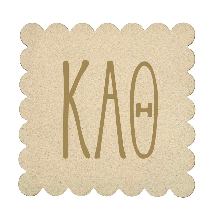 Sorority Scalloped Faux Suede Coasters