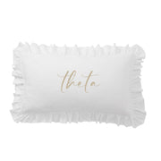 Sorority Script Nickname Scalloped Ruffle Pillow Cover