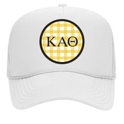 Sorority & Sorority Mom Greek Letter Hats with Gingham Design in Sorority Colors