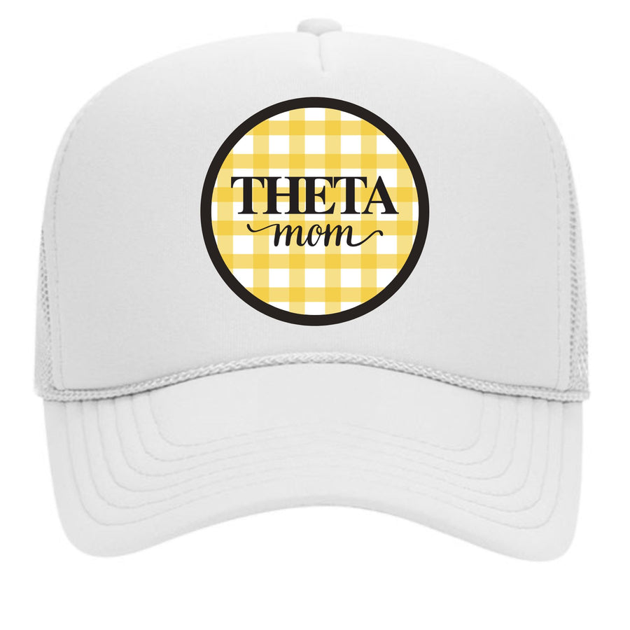 Sorority & Sorority Mom Greek Letter Hats with Gingham Design in Sorority Colors