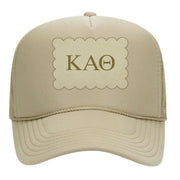 Sorority Trucker Hats with Scalloped Faux Suede Patch