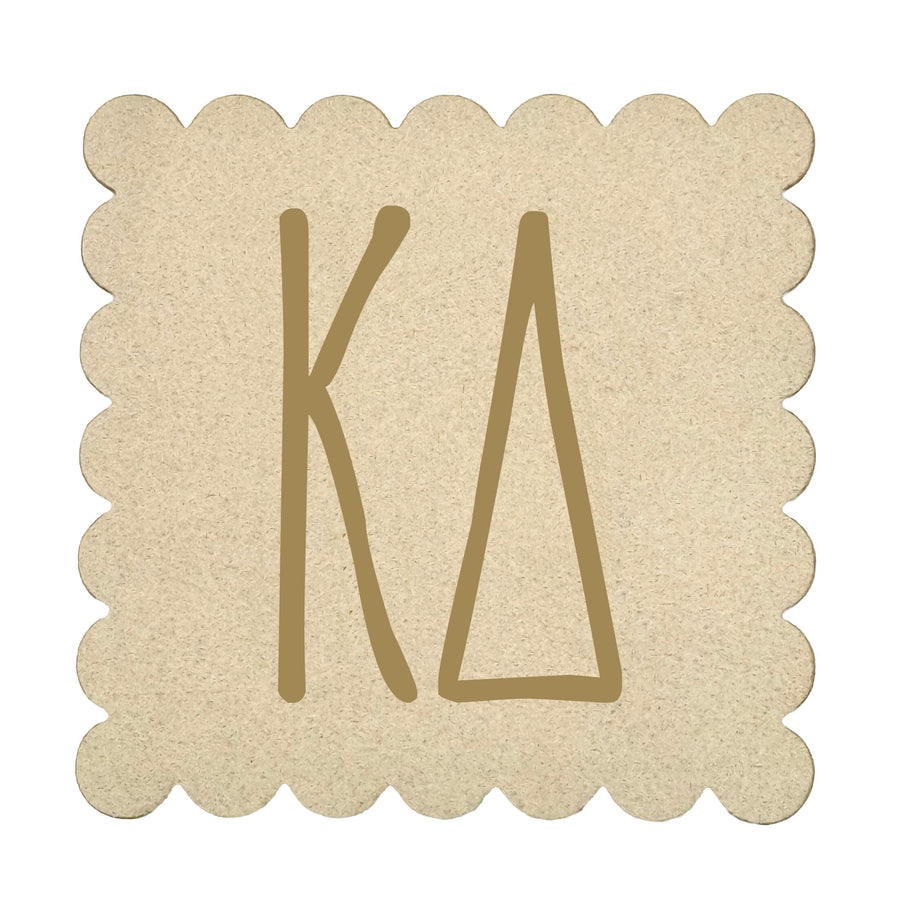 Sorority Scalloped Faux Suede Coasters