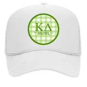 Sorority & Sorority Mom Greek Letter Hats with Gingham Design in Sorority Colors