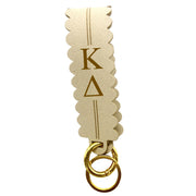 Sorority Greek Letter Faux Suede Wristlet Keychain