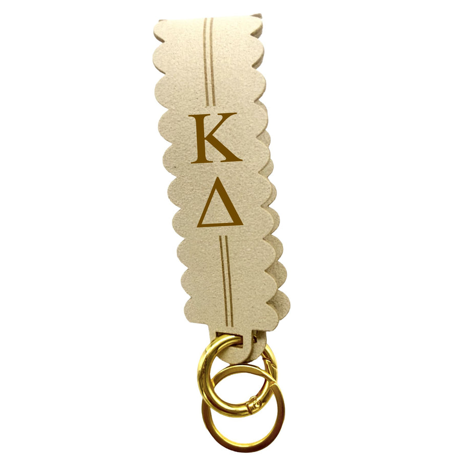 Sorority Greek Letter Faux Suede Wristlet Keychain