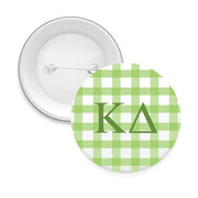 Sorority & Sorority Mom Greek Letter Gingham Buttons