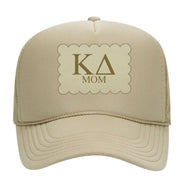 Sorority Mom Hats with Scalloped Faux Suede Patch
