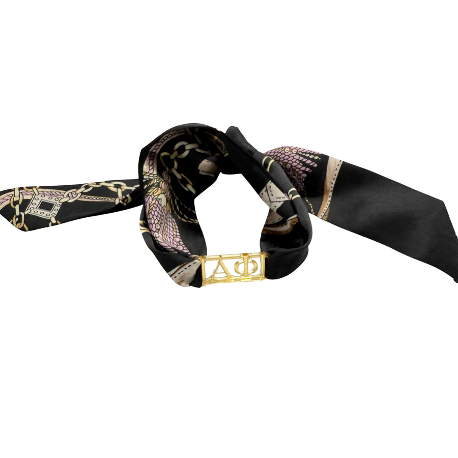 Alpha Phi - Tie Scarf with Sorority Greek Slide