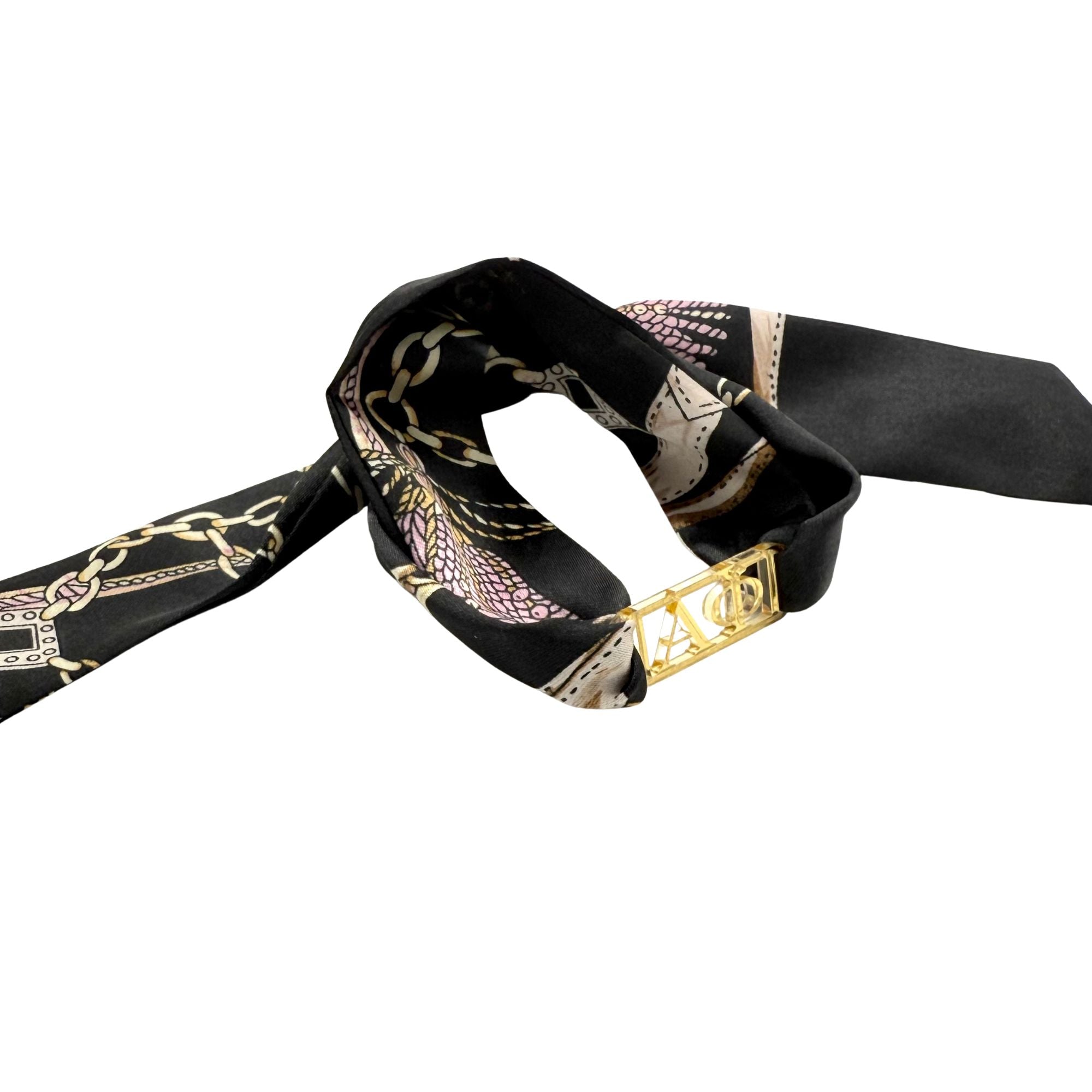 Alpha Phi - Tie Scarf with Sorority Greek Slide