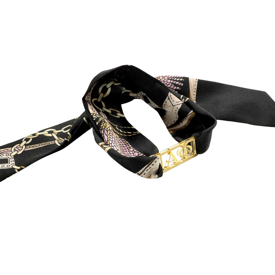Alpha Phi - Tie Scarf with Sorority Greek Slide
