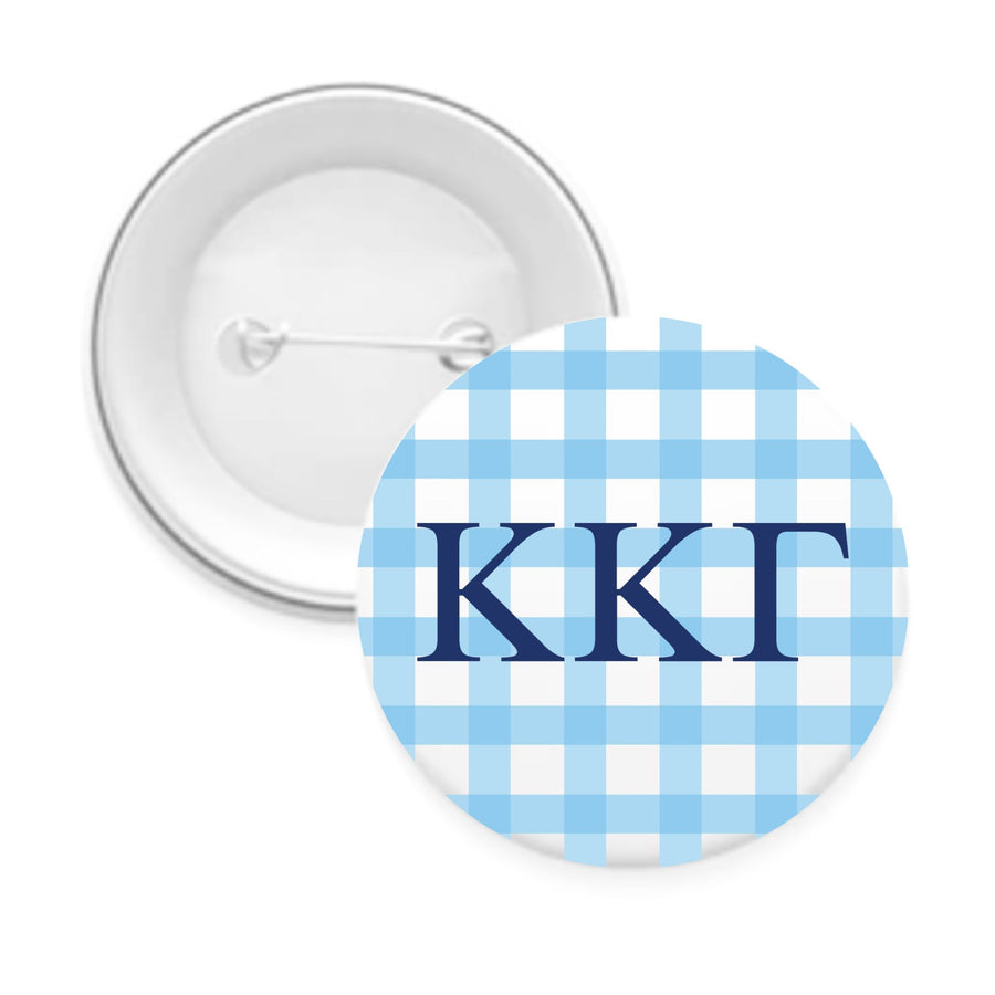 Sorority & Sorority Mom Greek Letter Gingham Buttons