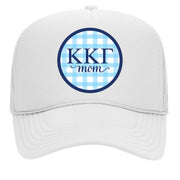Kappa Kappa Gamma & Sorority Mom Greek Letter Hats with Gingham Design in Sorority Colors