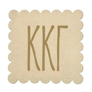 Kappa Kappa Gamma Sorority Scalloped Faux Suede Coasters