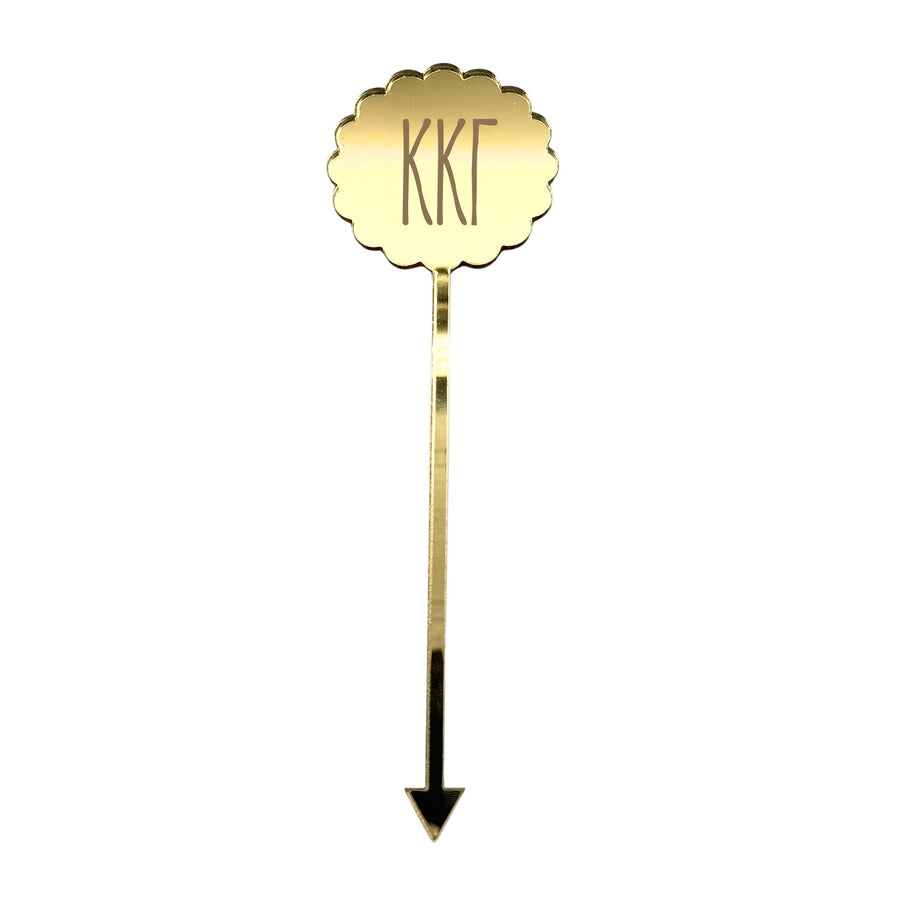 Kappa Kappa Gamma Scallop Acrylic Cake/Cupcake & Floral Picks