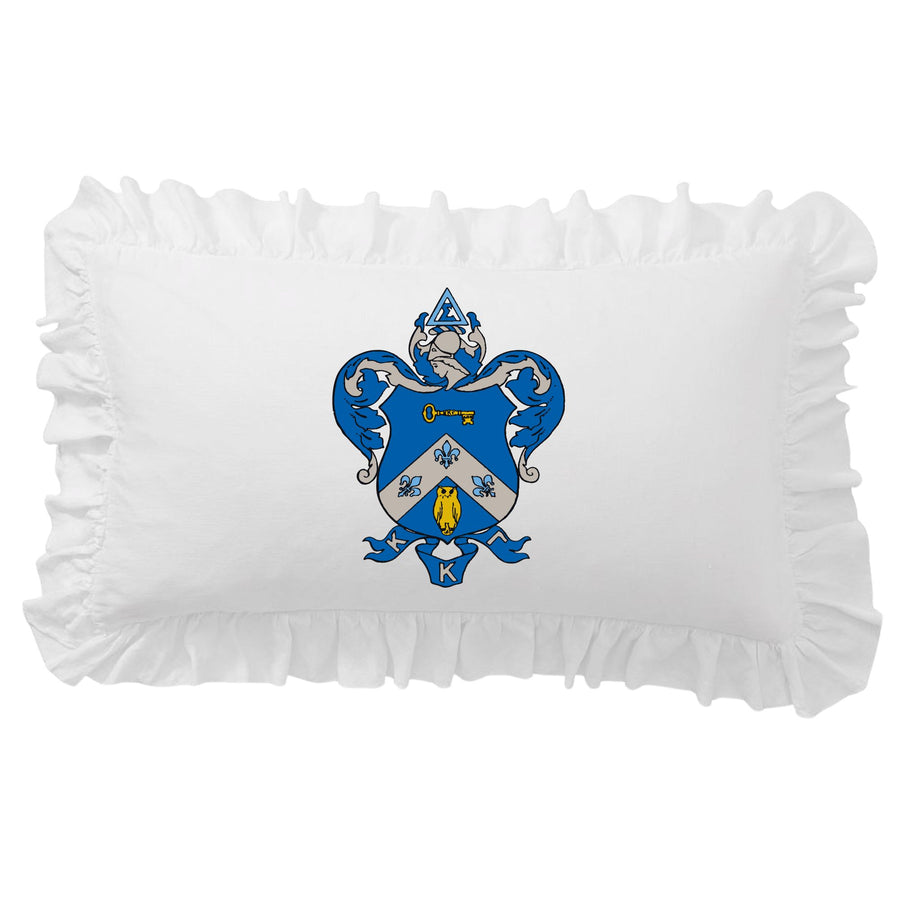 Kappa Kappa Gamma Crest Scalloped Pillow Cover