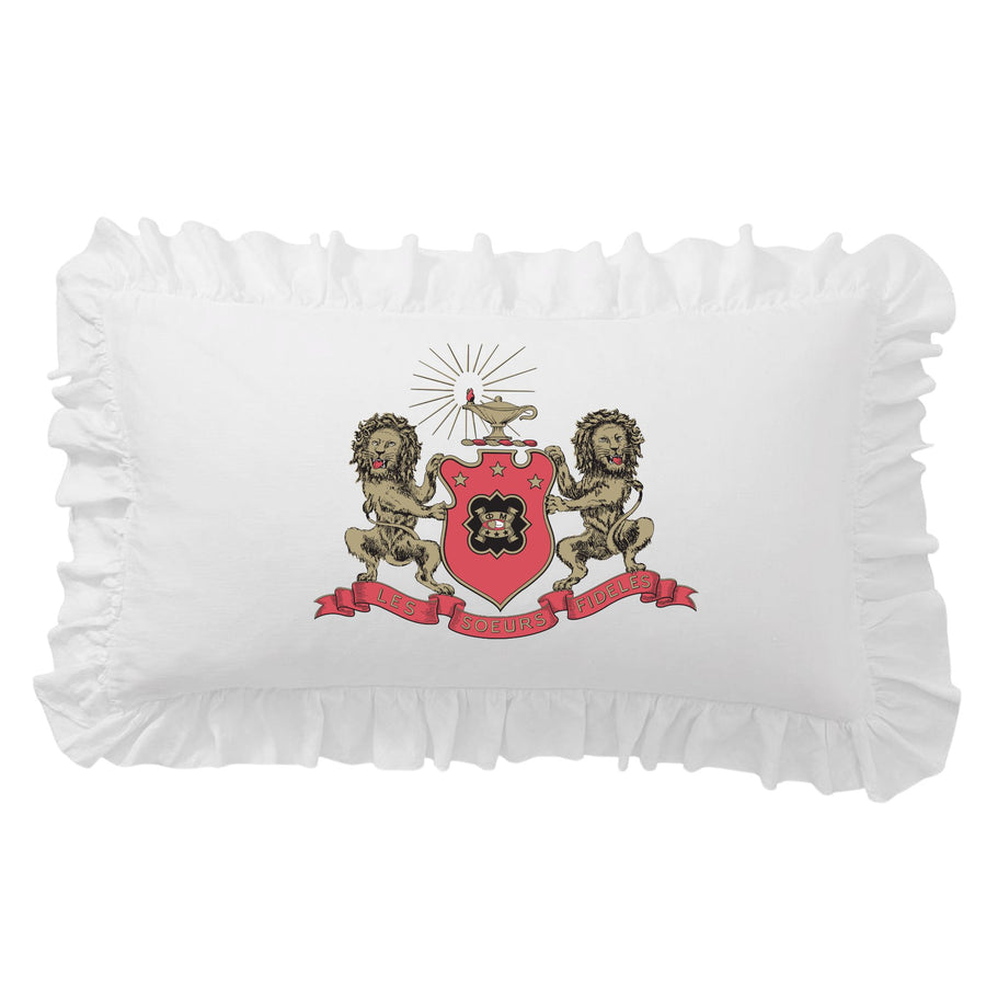 Sorority Crest Scalloped Pillow Cover
