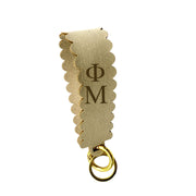 Alpha Epsilon Phi faux suede wristlet keychain in Kiwi