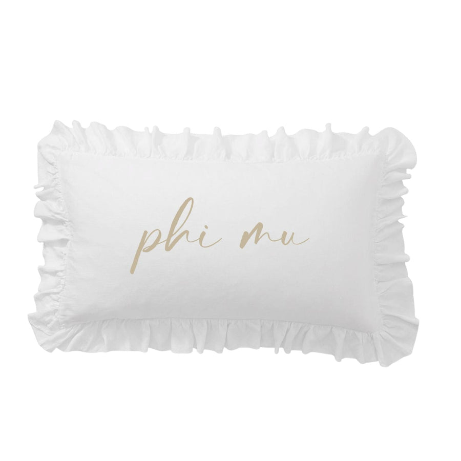 Sorority Script Nickname Scalloped Ruffle Pillow Cover