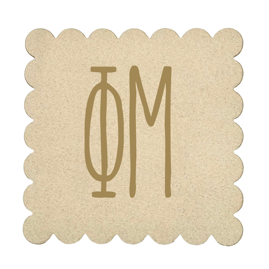 Sorority Scalloped Faux Suede Coasters