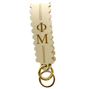 Sorority Greek Letter Faux Suede Wristlet Keychain