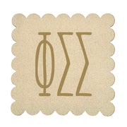 Sorority Scalloped Faux Suede Coasters
