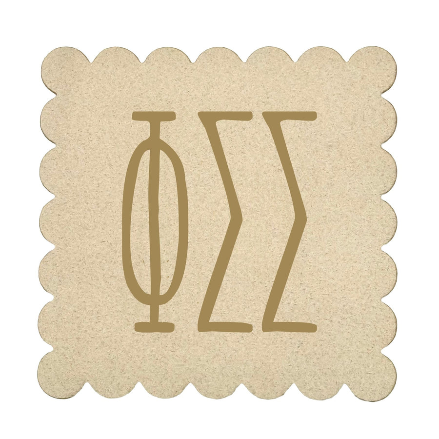 Sorority Scalloped Faux Suede Coasters