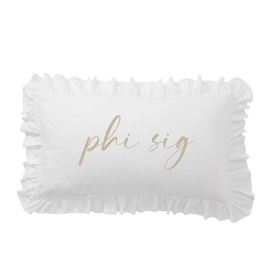 Sorority Script Nickname Scalloped Ruffle Pillow Cover