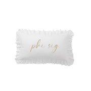 Sorority Script Nickname Scalloped Ruffle Pillow Cover