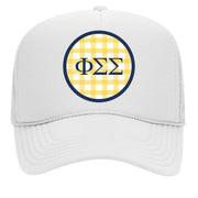 Sorority & Sorority Mom Greek Letter Hats with Gingham Design in Sorority Colors
