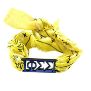 Phi Sigma Sigma - Bandana Wrap w/ Metallic Acrylic Slide