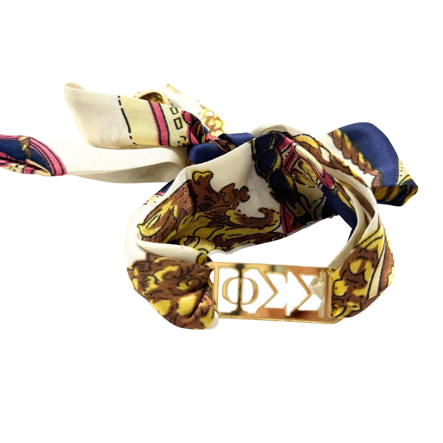 Phi Sigma Sigma  - Tie Scarf with Sorority Greek Slide