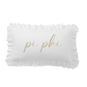 Pi Beta Phi Script Nickname Scalloped Ruffle Pillow Cover