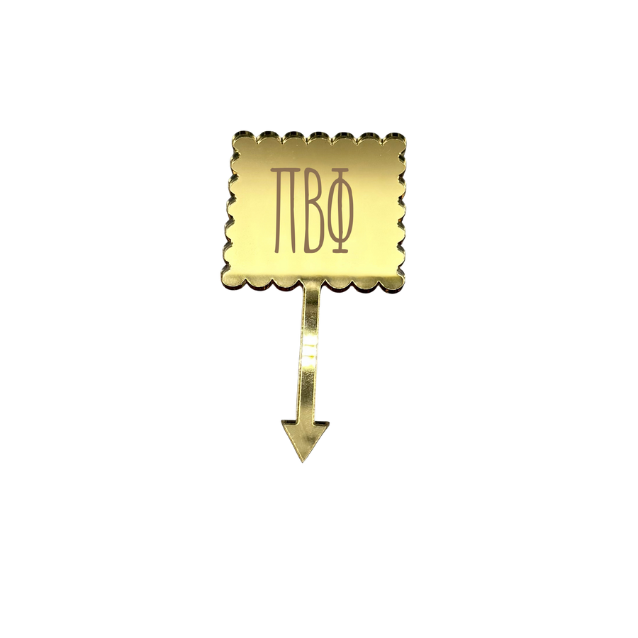 Pi Beta Phi Scallop Acrylic Cake/Cupcake & Floral Picks