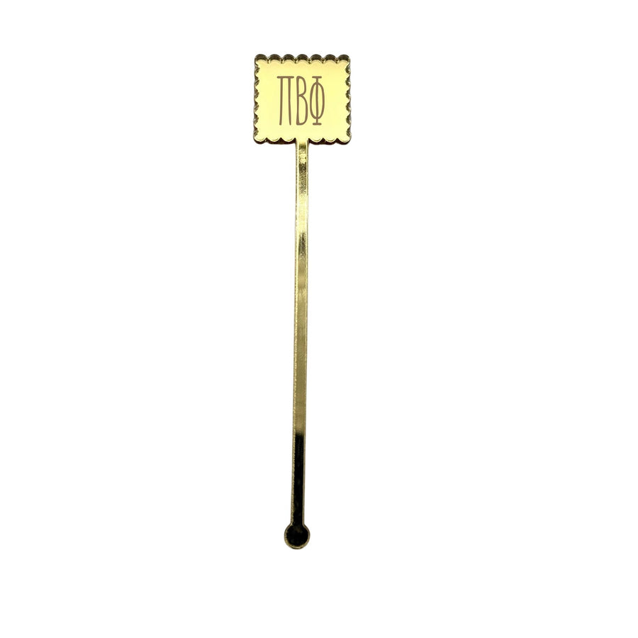 Pi Beta Phi Scallop Mirror Acrylic Stir Sticks
