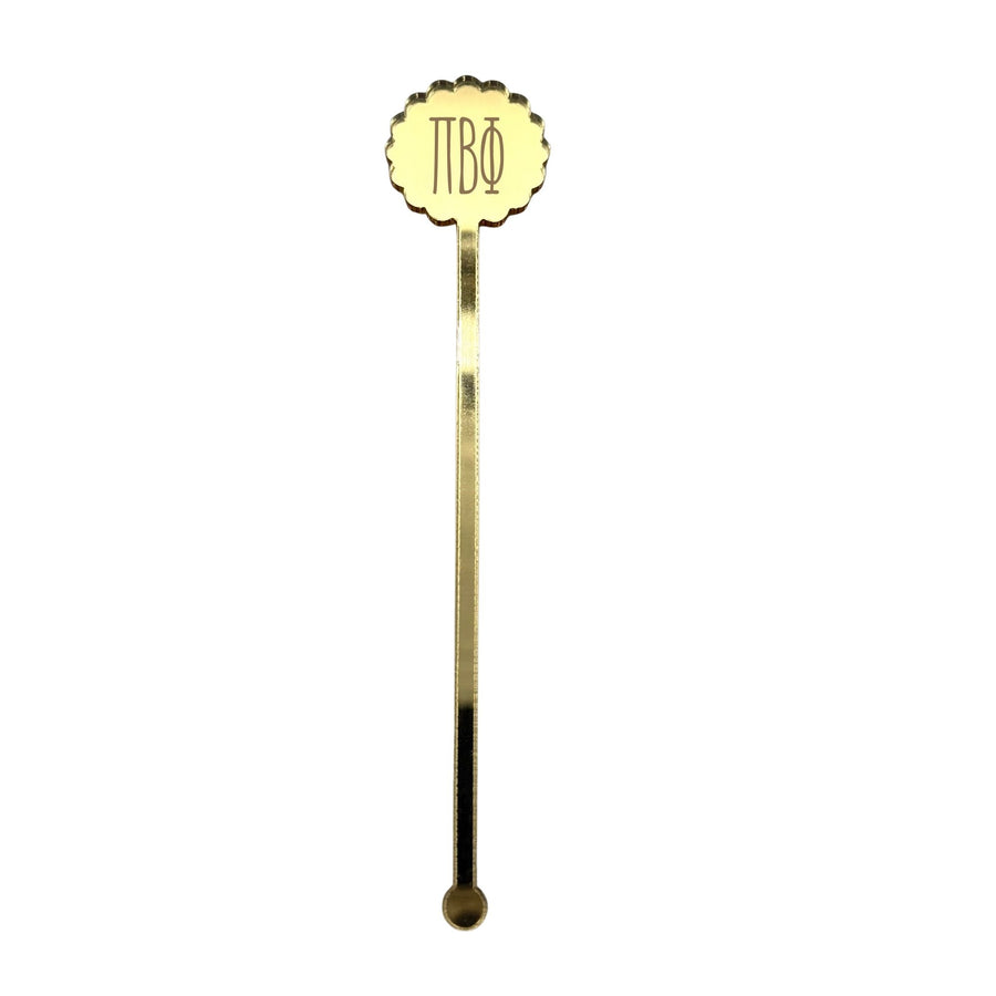 Pi Beta Phi Scallop Mirror Acrylic Stir Sticks