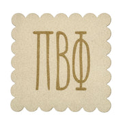 Pi Beta Phi Sorority Scalloped Faux Suede Coasters