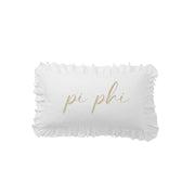 Sorority Script Nickname Scalloped Ruffle Pillow Cover