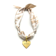 Sorority Scarf Necklace with Engraved Heart Charm